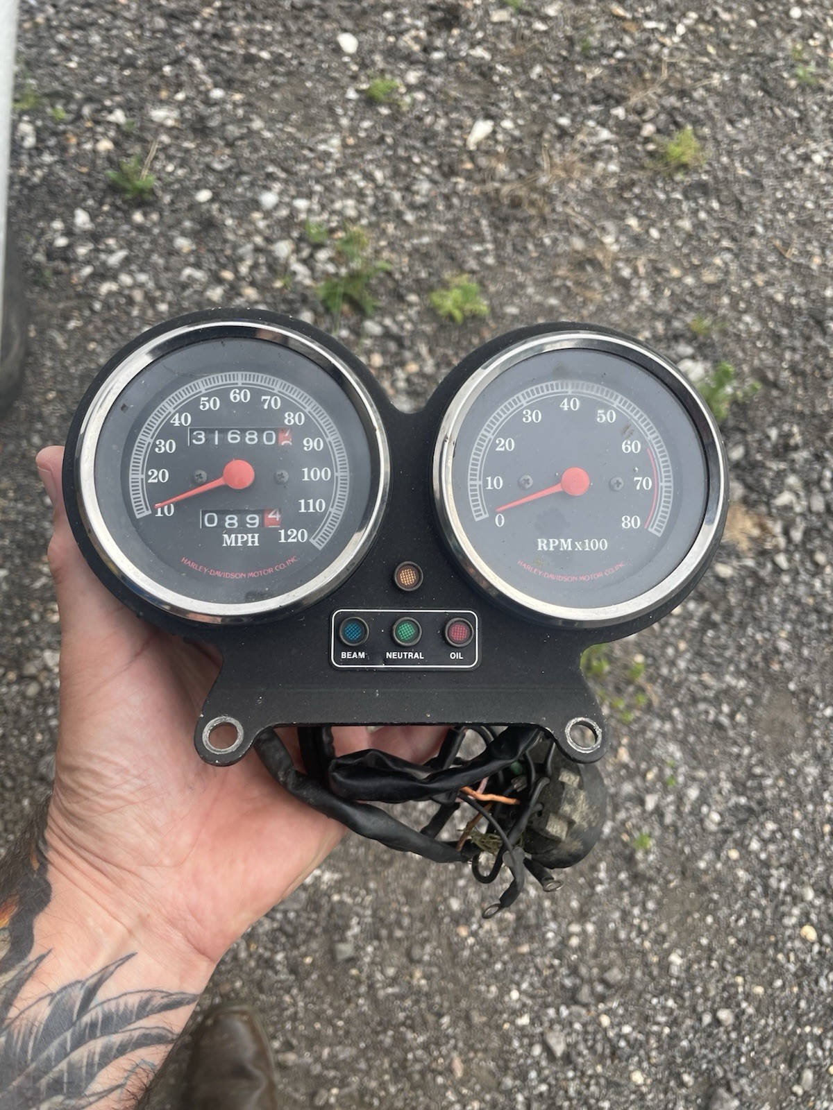 Harley Davidson Big Twin Speedometer Rev Counter And Dash Used Original Parts 