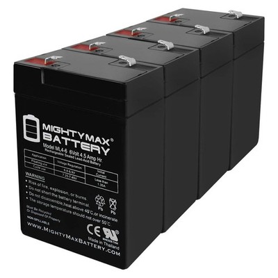 Mighty Max ML4-6 - 6 VOLT 4.5 AH SLA BATTERY - 4 PACK