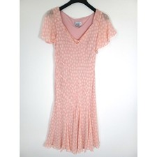 Vntg Adrianna‎ Papell Dress 100% Silk Parisian Retro Y2K Coquette Cowl Sz 10
