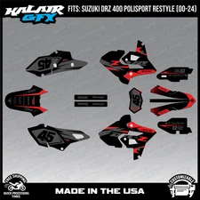 Graphics Kit for Suzuki DRZ400 Polisport Restyle (2000-2024) Division-RED-SHIFT