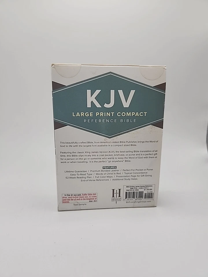 KJV Large Print Compact Reference Bible, Burgundy Bonded Leather - Image 4 of 4