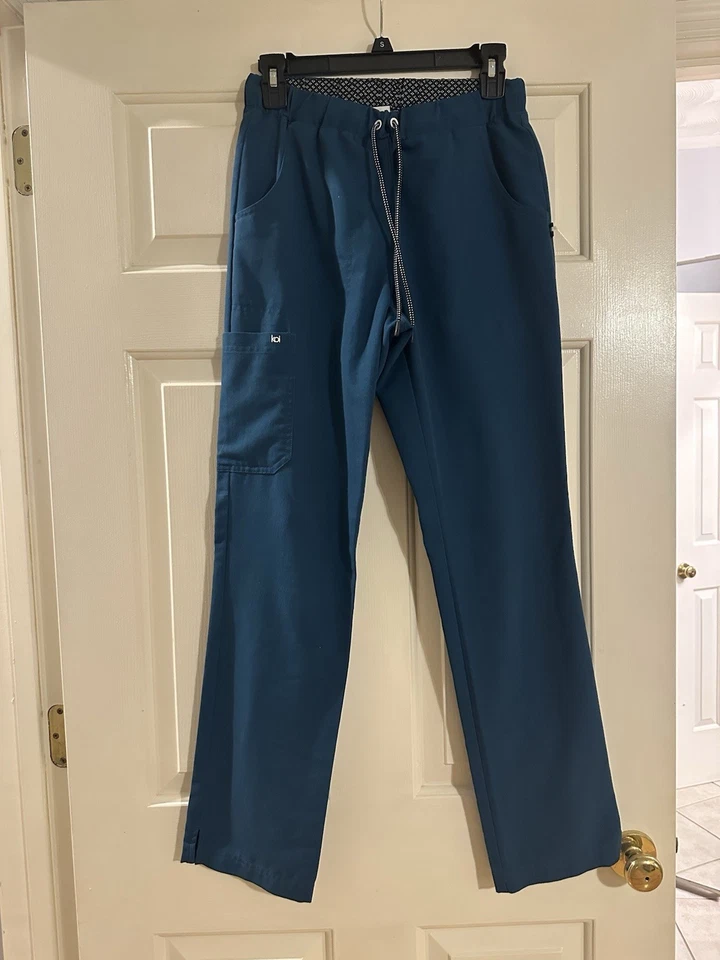 KOI XS Caribbean Blue Scrub Set Top and Pants - Tuckable Top - Image 3 of 4