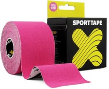 SPORTTAPE Extra Sticky Kinesiology Tape 5cm x 5m PINK Water Resistant Sweatproof 2.00 per metre