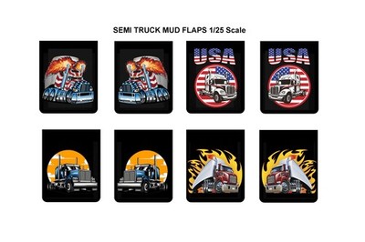 1/25 scale model semi truck mud flaps 1:25