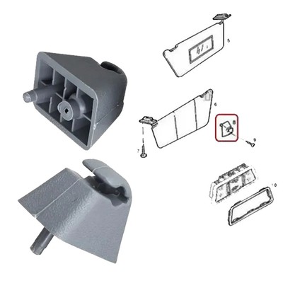 2 Clip Porta Aletta Parasole Grigie Per Mazda 3 BK, 5, 6, CX-7, CX-9, RX-8, MPV, Ricambio In Plastica Resistente - 3
