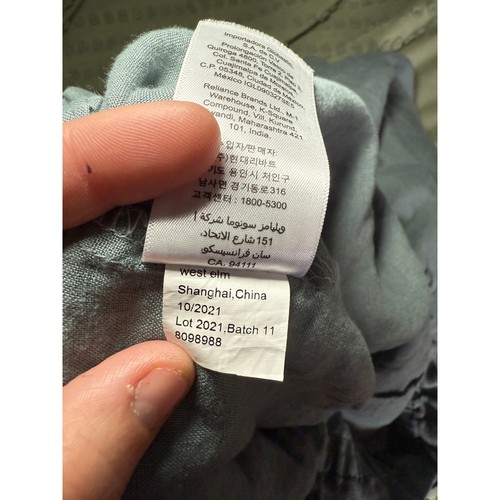 West Elm European Flax Linen Ruffle Sheet Set King Bedsheets Pale Blue - Picture 4 of 6