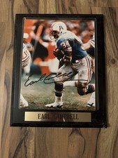 Earl Campbell Signed Autographed 8x10 Houston Oilers on Plaque LOA