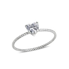 Women's Heart Ring, Clear CZ, Gold Plated, Stainless Steel, Twisted, Love Symbol