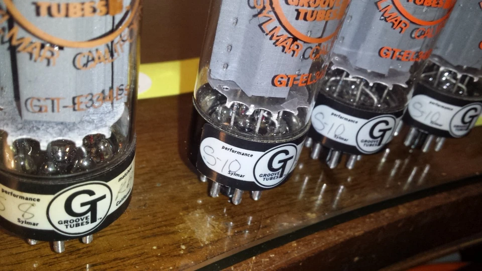 X4 tubos ranurados GT-EL34-B / EL34-LS Aka 6CA7 cuarteto emparejado techo redondo TV-7 Foto 4 de 4