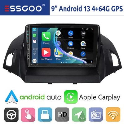 9'' Andriod 13 4+64G Autoradio Für Ford Kuga 2012-2018 Escape Carplay GPS Navi BT