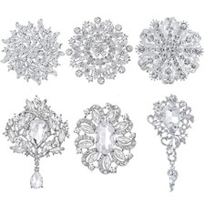 Crystal Rhinestone Flower Brooch Pin Set, DIY Bridal, Wedding Bouquet, Kit
