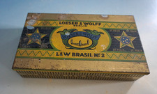 Vintage Zigarrendose Zigarren Box Blechdose Brasil Nr. 2 Loeser&Wolff (F026-1610