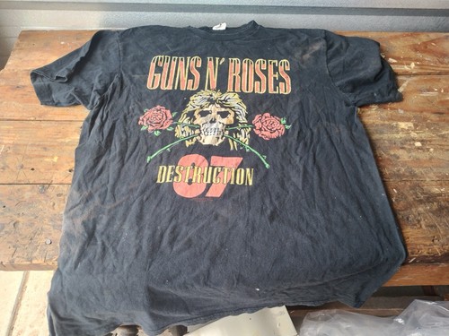 Vintage Guns And Roses Shirt 2xl 1987 UK Tour Destruction Black
