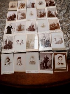 Lot Of 25 Victorian Cabinet Cards, Twins. Wedding 