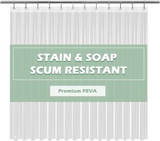 Clear Shower Curtain Liner 5G PEVA Waterproof with 72''x72