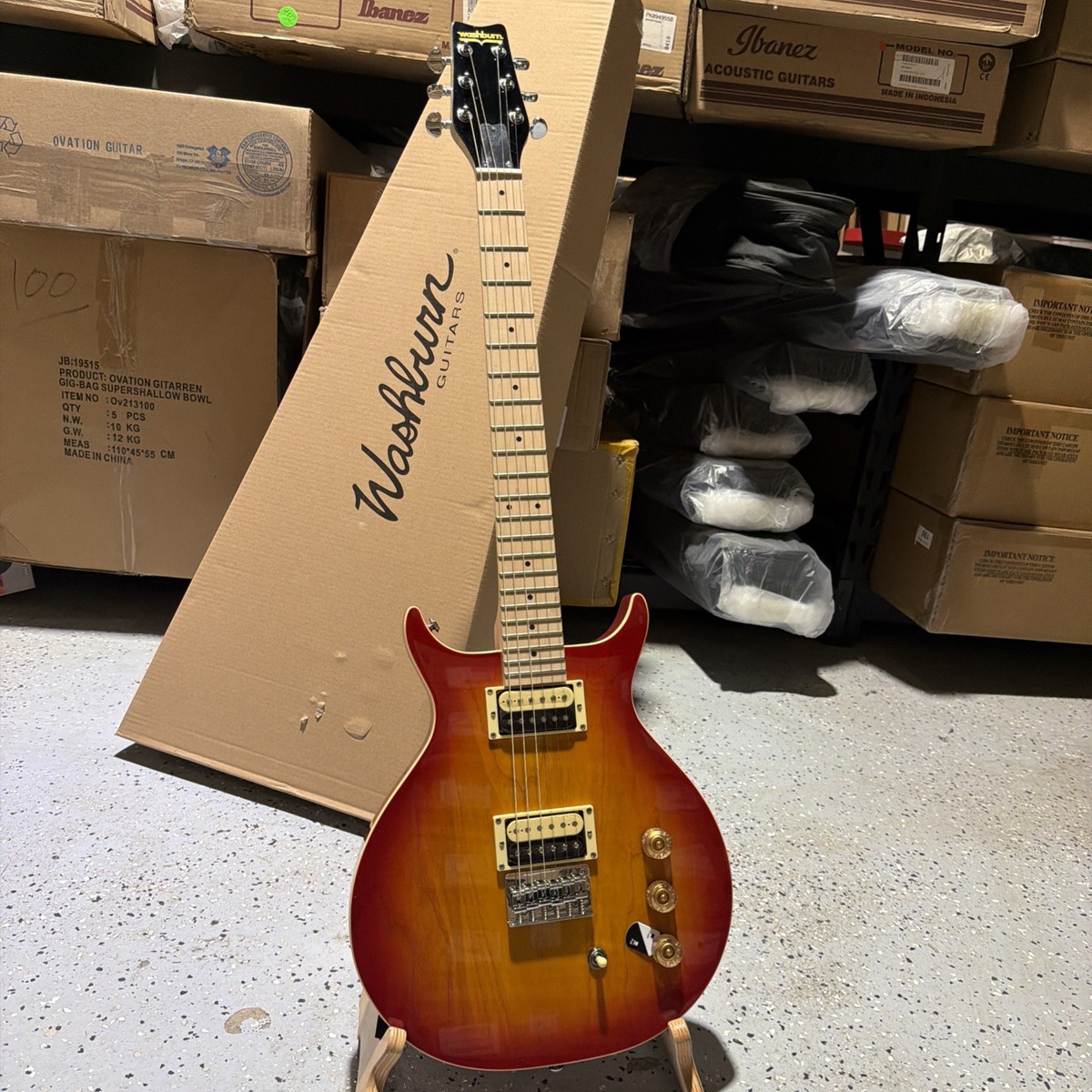 Washburn R5CB Wing Series Raven Ashwood Electric Guitar - Cherry