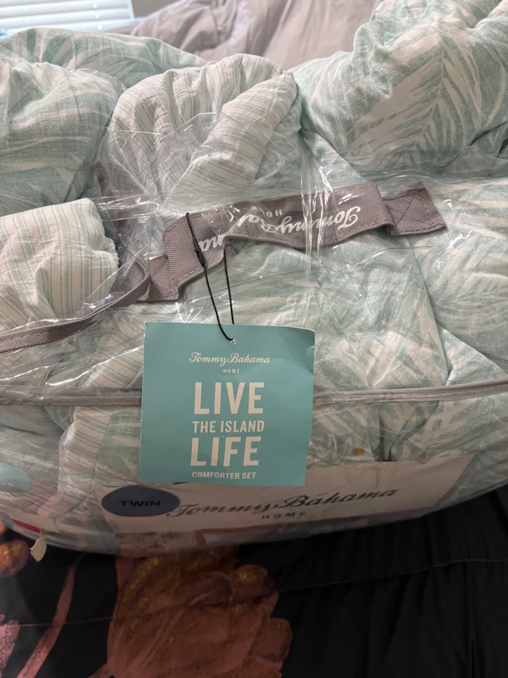 ¡Nuevo! Juego de edredón doble Tommy Bahama Home Coco Sands 6 piezas azul blanco Foto 4 de 4