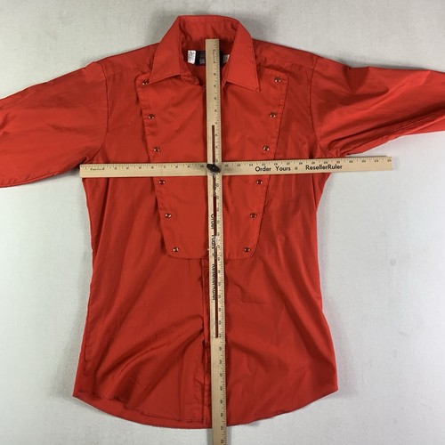 Panhandle Slim Shirt Men Medium Red Bib Pearl Snap Western Cowboy Made in USA - Picture 4 of 6