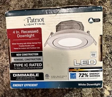 Patriot Lighting 4 in Recessed Downlight White Frosted Dimmable 5 1/8 in X2 1/8"
