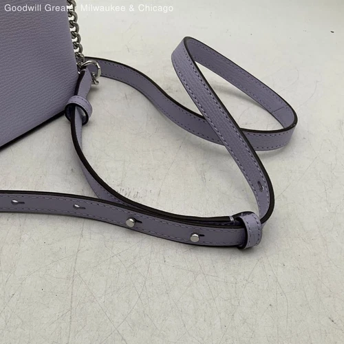 Kate Spade New York Womens Crossbody Purse Cutout Chain Strap Lavender White - Picture 5 of 9