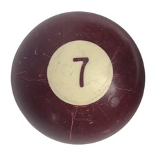 Vintage Colored Number 7 Burgundy Red Solid Replacement Pool Ball Billiard