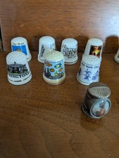 Sewing Thimble Lot. Mixed Material Travel Places 20 Pcs