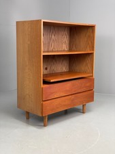Vintage Oak Record Unit Danish 1960s Shelving Drawers Media EB10847 MWOO