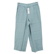 NWT EILEEN FISHER Wide Leg Full Length Pant SEAFOAM Organic Linen PETITE MEDIUM