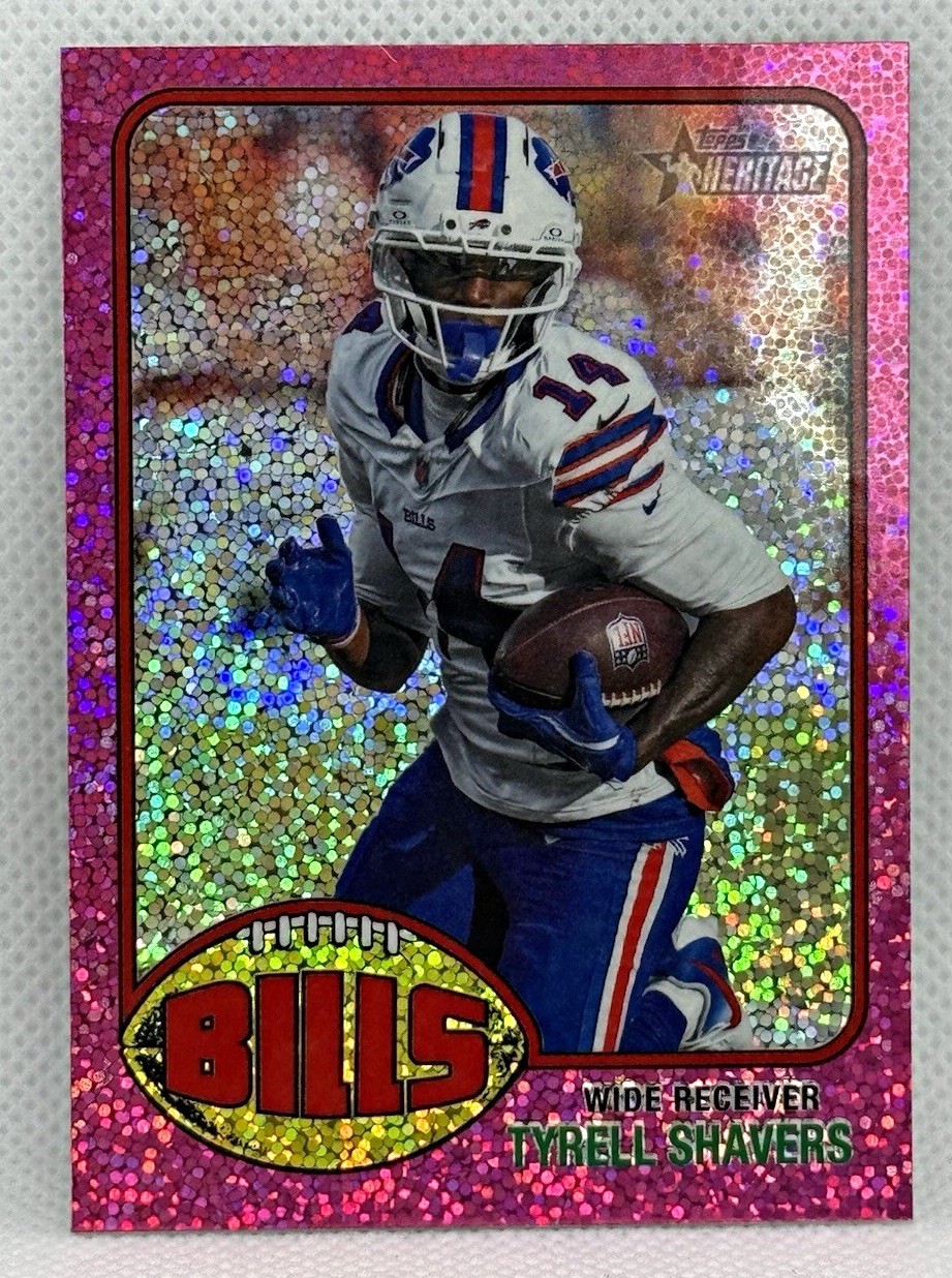 2026 Topps Heritage Tyrell Shavers Pink Refractor Buffalo Bills RC #259