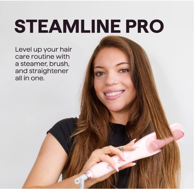 Wavytalk Pro Steam Hair Straightener Brush 3 in 1 Steamline Reduces Damage