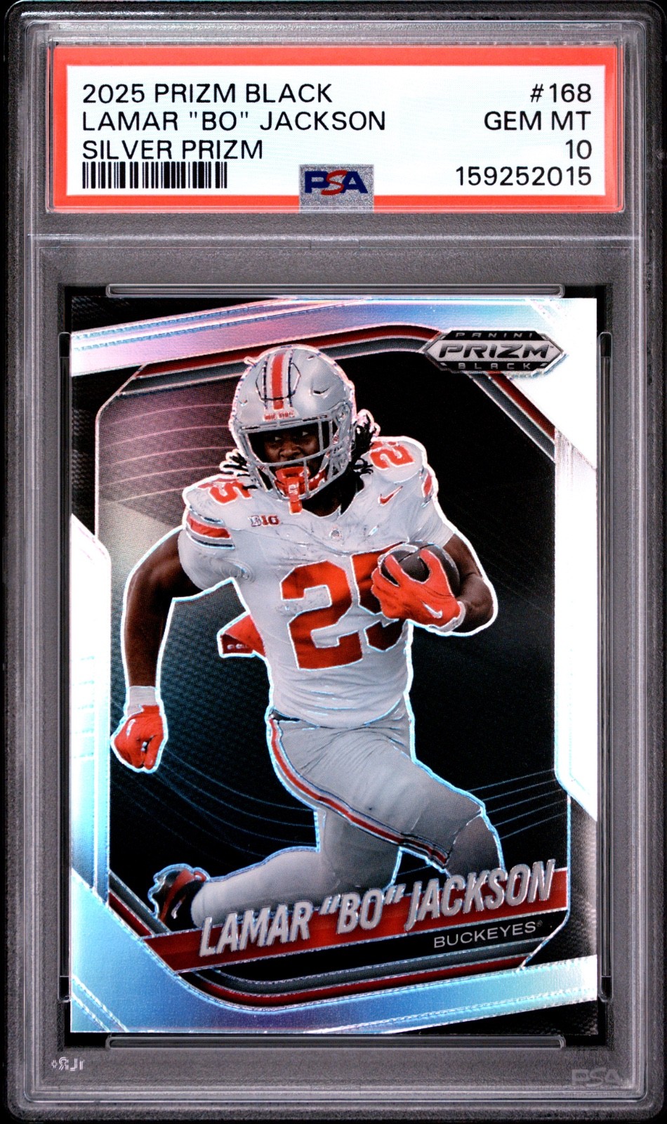 2025 Panini Prizm Black  Lamar "Bo" Jackson #168 Silver Prizm PSA 10 **Pop. 1