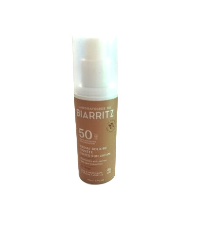 Crème solaire teintée beige SPF50 avec filtres minéraux anti-UVA UVB 50ml