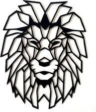 Decorazione Murale Leone in Legno Decorazione Murale Decorativo Geometrico Minim