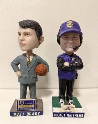JMU James Madison Dukes SGA Mickey Matthews & Matt Brady Coach Bobbleheads- Read
