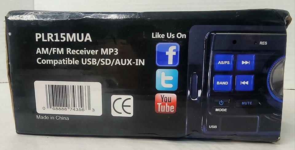NIB- PYLE PLR15MUA AM/FM MP3 radio COMPATIBLE w/ USB/ SD/ AUX-IN- LCD Display - Image 4 of 4