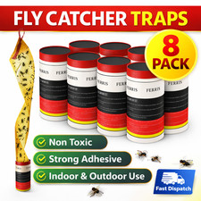 Sticky Fly Catcher Traps Indoor Outdoor Non Toxic Fly Killer 8 16 24 Pack