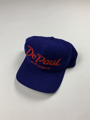 Vintage DePaul Blue Demons Chicago Sports Specialties Wool Script Hat Cap Vtg - Picture 9 of 9