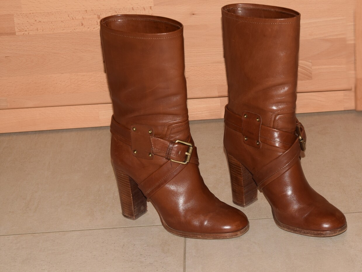 ORIG. hugo boss botas marrón alta caña cómomujerte topmodern botas zapatos cuero 37 ORIG. hugo boss botas marrón alta caña cómomujerte topmodern botas zapatos cuero 37