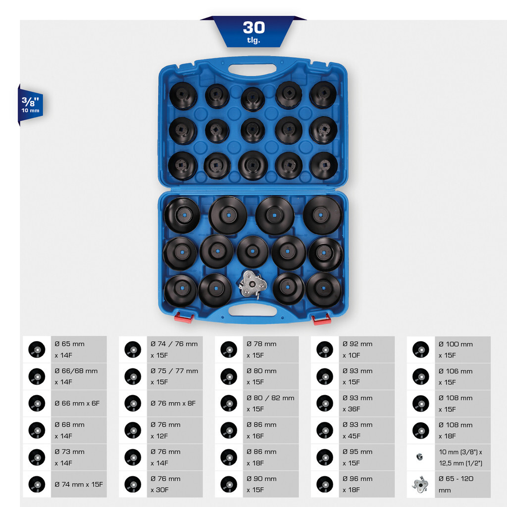 15 tlg. Ölfilterkappen- Satz + Adapter Ölfilter Schlüssel (Neu (gemäss 15 tlg. Ölfilterkappen- Satz + Adapter Ölfilter Schlüssel (Neu (gemäss