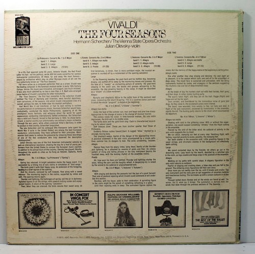 Vivaldi The Four Seasons Hermann Scherchen/The Vienna State Opera Orchestra LP - Picture 4 of 4