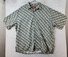 Pau Hana Multicolor Floral Hawaiian Short Sleeve Button Front Shirt Mens 2XL