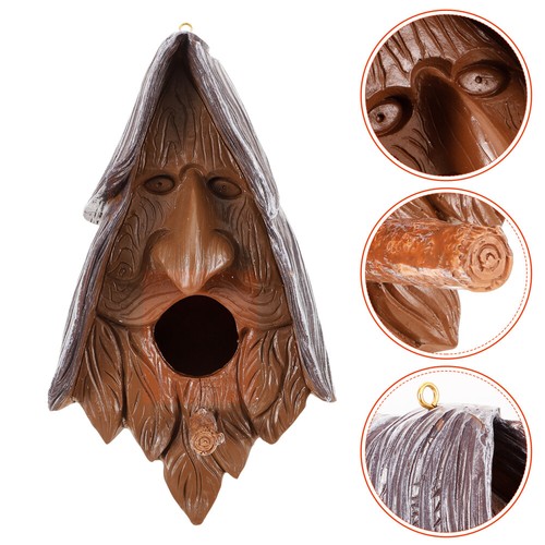 Resin Bird House Sturdy Garden Bird Hut Hanging Bird House Backyard Decorative - Picture 12 of 12