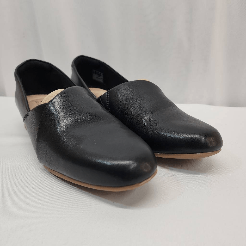 Clarks Size 10 Juliet Palm Black Leather Slip On Wedge  display picture 1