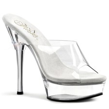 6" Clear Stiletto High Heels Fitness Pageant Competition Shoes size 7 8 9 10 11