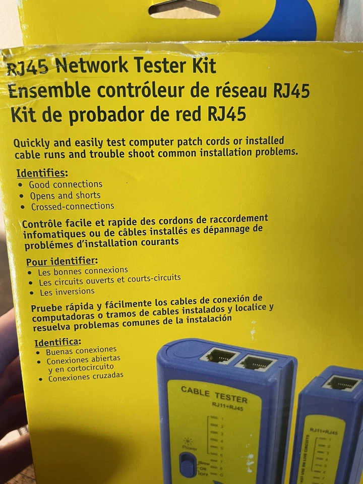 Datashark RJ45 Network Cable Tester with Case and Patch Cords - Image 4 of 4