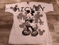 VTG 90s Mickey Mouse Disney Jerry Leigh T Shirt Made In USA One Size Shadow Gray