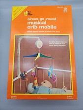 VTG The First Years Crib Musical Mobile "Circus Go Round"  5 Plastic Figures