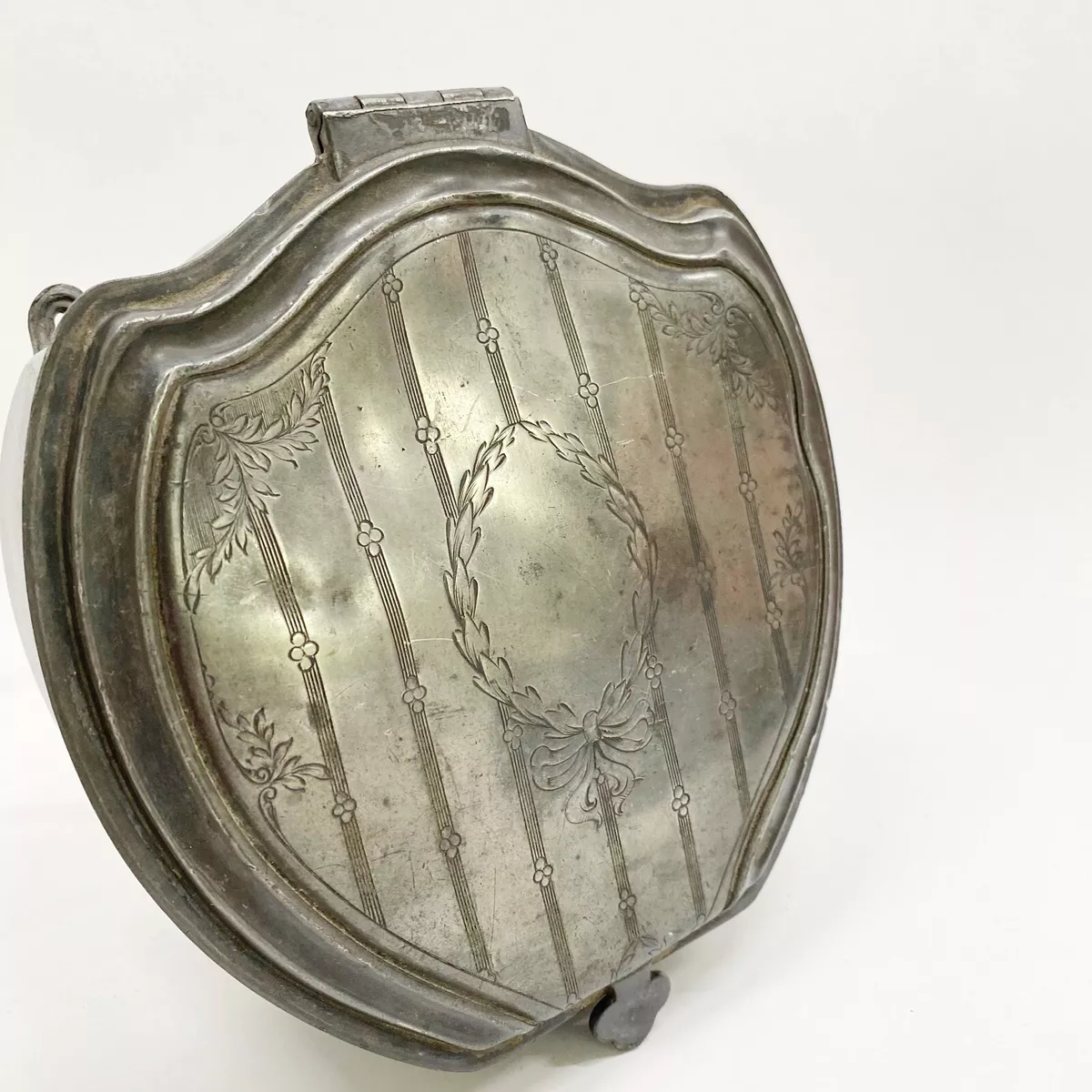 Antique Derby Silver Company Silver Jewelry Box Etched Stripes