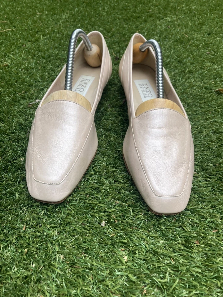 Soft Flat Loafer Shoes Enzo Angiolini Sizr 9M Pearlescent Beige Leather Slip On - image 4 of 4
