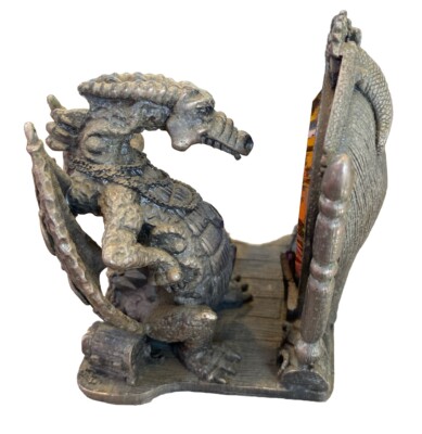 VTG Dragon Reflections 3134 Pewter Crystal Mirror Figurine